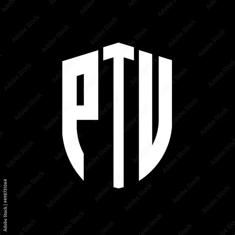 PTV letter logo design. PTV modern letter logo with black background ...