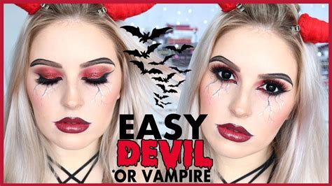 EASY Vampire OR Devil Makeup! 😈💉 Simple 2in1 Halloween Tutorial - YouTube