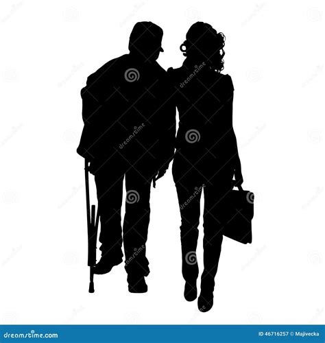 Vector Silhouette Of Old People. Stock Vector - Illustration of ...