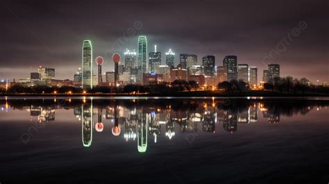 The Dallas Skyline Is Reflected In Water Background, Pictures Dallas, City, Dallas Background ...