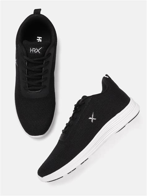 Buy HRX By Hrithik Roshan Women Black Woven Design Flex Running Shoes ...