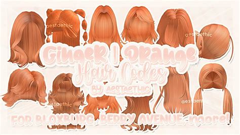 BERRY AVENUE CODES HAIR GINGER | ORANGE PT.5! & BLOXBURG CODES HAIR ...