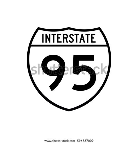 Interstate Highway 95 Road Sign White Stock Vector (Royalty Free ...