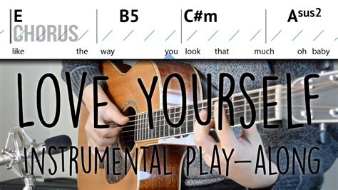 "Love Yourself" Acoustic Instrumental Play-along || Practice Playing or Singing Along! - YouTube