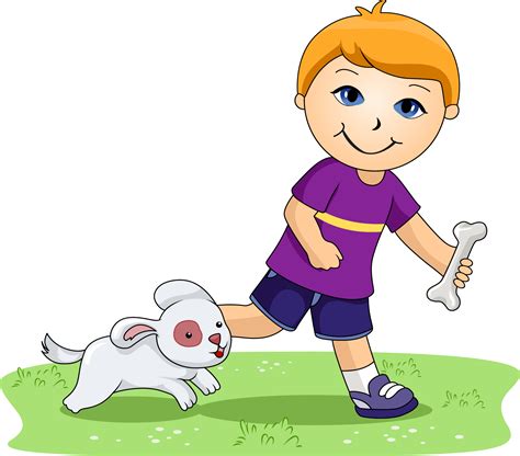 boy and a dog clipart - Clip Art Library