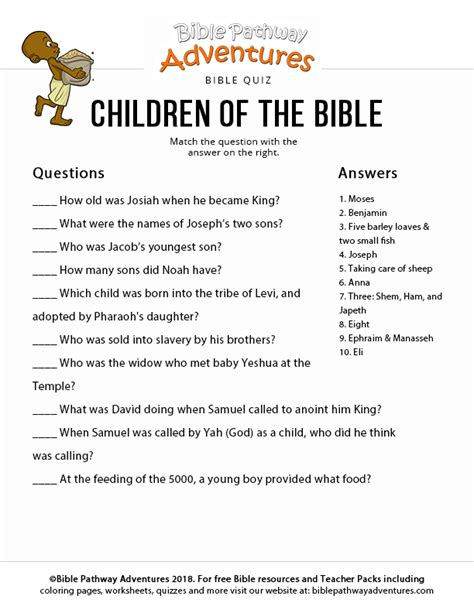 Bible Lessons for Kids | Bible study for kids, Bible quiz, Bible questions for kids