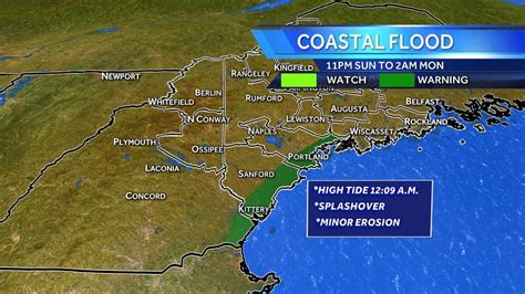 Coastal flood warning in effect until 2 a.m. Monday