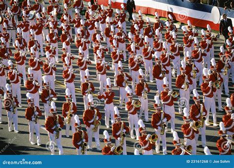 Marching Band And Girls With Flags Editorial Photo | CartoonDealer.com ...