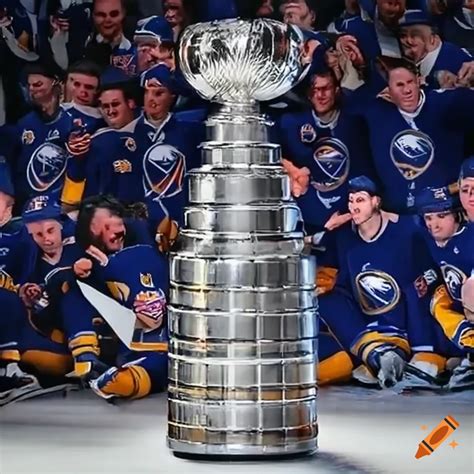 Buffalo sabres team with the stanley cup after winning the finals on ...