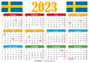 Kalender 2023 Sverige Med Helgdagar Och Veckonummer