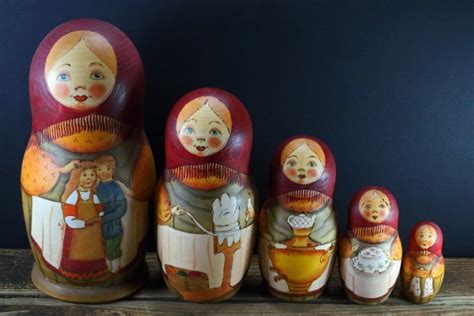 Five Matryoshka Dolls From A Set Free Stock Photo - Public Domain Pictures