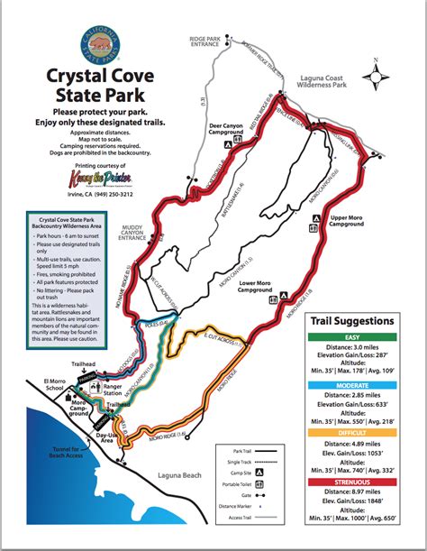 Map of Hiking Trails | Crystal Cove