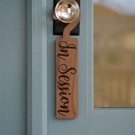 In Session + Out of Office Door Hanger Sign in 2020 (With images) | Wooden door hangers, Bottle ...