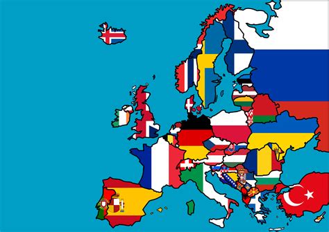 Samuel Preston - Stylized Flag Map of Europe