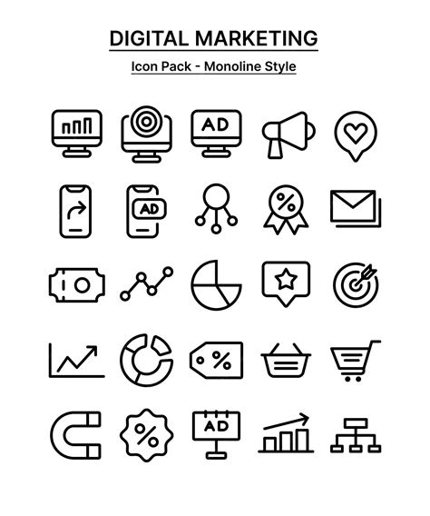 Premium Vector | Digital marketing icon pack