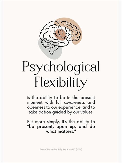 "ACT Psychological Flexibility " Poster for Sale by PKindThoughts ...