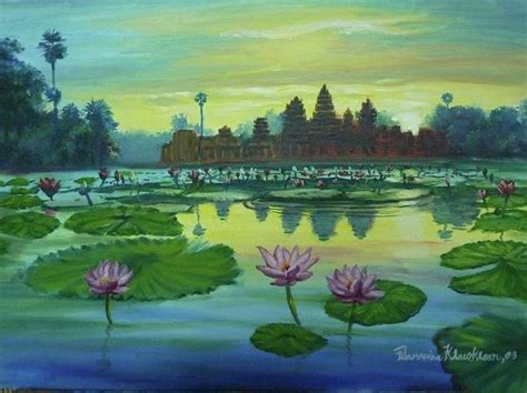 Angkor Wat Sunrise Painting by Wanvisa Klawklean | Fine Art America