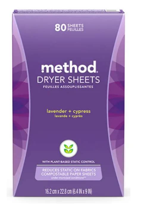 Method Dryer Sheets Lavender + Cypress - 1Source