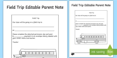 School Field Trip Permission Slip | Editable Resource