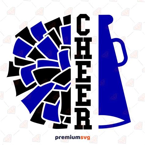 Cheer Megaphone and Pom Pom SVG, Instant Download | PremiumSVG