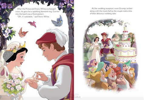 Snow White and her Prince sharing their Wedding vows and having cake from Snow White's Royal W ...