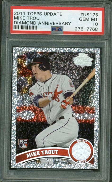 Lot Detail - 2011 Topps Update Diamond Anniversary Mike Trout Rookie Baseball Card PSA Graded ...