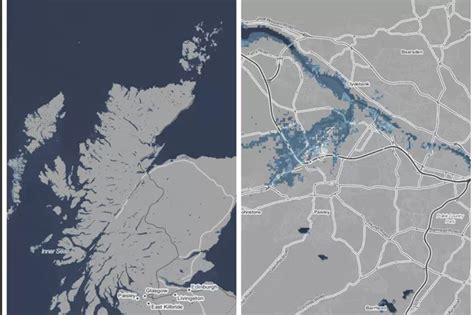 Map shows what parts of Glasgow would disappear under water if global ...