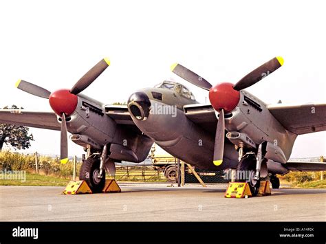 De Havilland Mosquito Mark XXXIV fighter bomber reconnaissance aircraft of the WWII Stock Photo ...