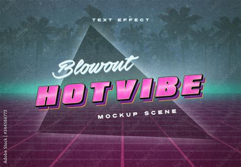 80S Retrowave Neon Text Effect Mockup Stock Template | Adobe Stock