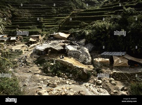 Cordillera Mountains, Philippines, Feb 1991: a collection of riverside ...