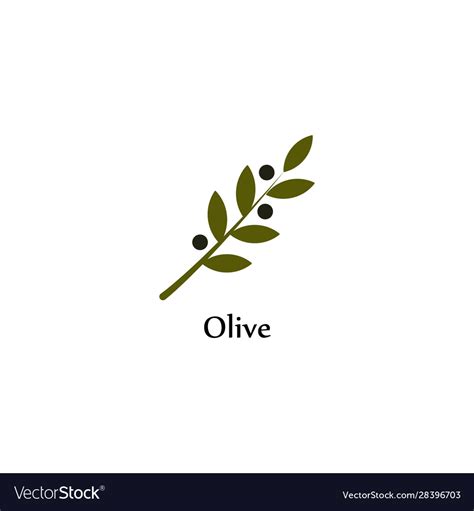 Isolated green olive branch logo olive oil Vector Image