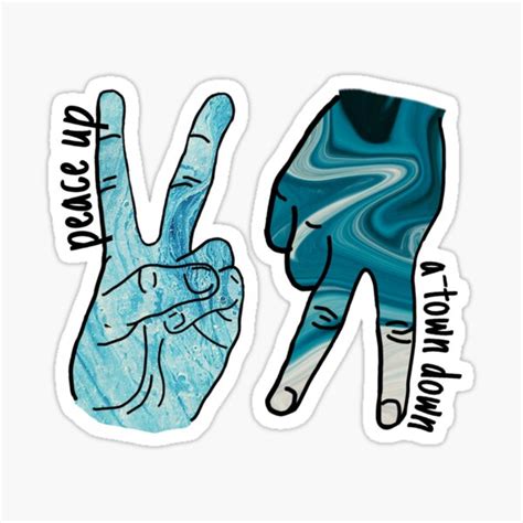 "Peace Up A-Town Down" Sticker by mktd6 | Redbubble