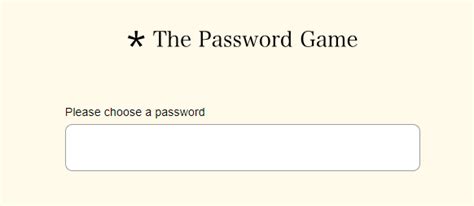 The Password Game - Neal Fun