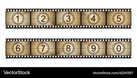 Movie countdown old grunge film strip cinema reel Vector Image