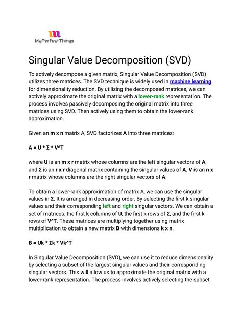 Singular Value Decomposition (SVD) by Baljeet Singh - Issuu