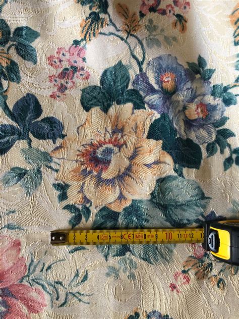 Vintage Floral Curtain / Vintage Floral Fabric / Chintz / | Etsy