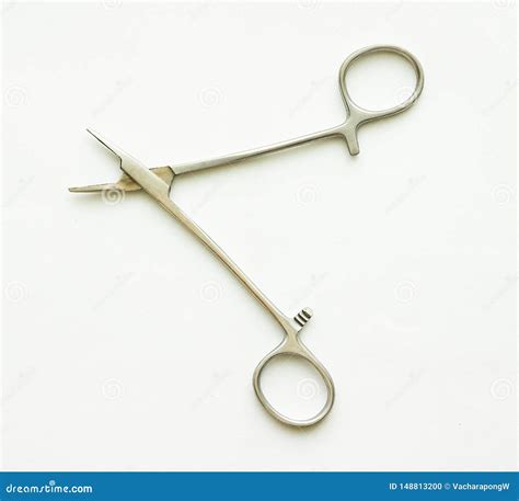 Needle Holder Forceps on White Background Stock Photo - Image of blade ...