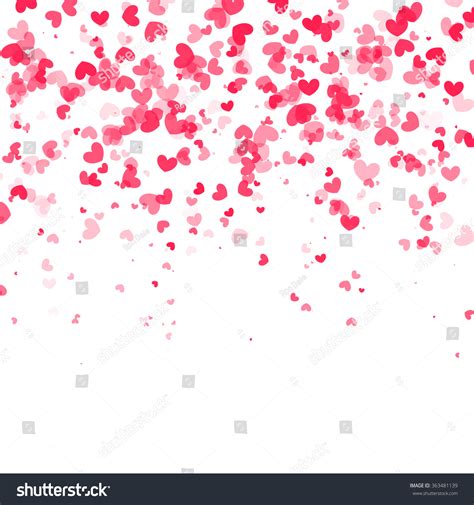 Falling Hearts Background Vector White Backgound Stock Vector (Royalty Free) 363481139