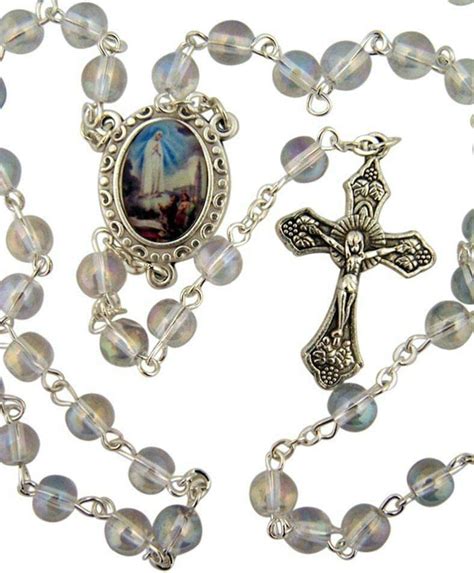 Amazon.com: RIF Store Clear Acrylic Prayer Bead Rosary with Our Lady of ...