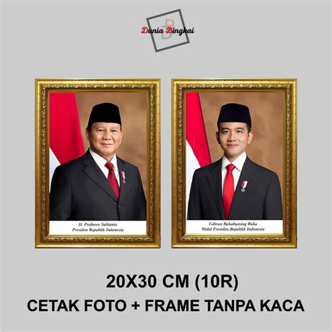 Jual CETAK FOTO Presiden Dan Wakil Indonesia Bingkai Prabowo Gibran Terbaru 2024 | Shopee Indonesia