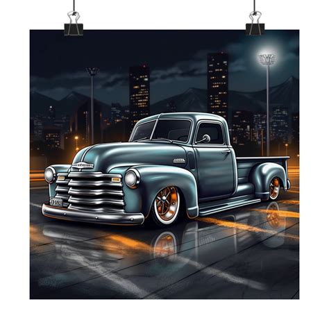 Lowrider Bomb Chevrolet 3100 Pickup Truck Chevy Low Rider Poster Wall ...