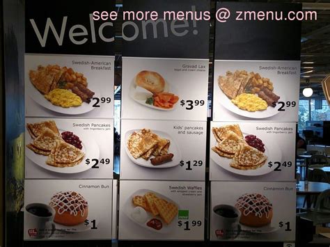 Menu at IKEA Restaurant, Stoughton