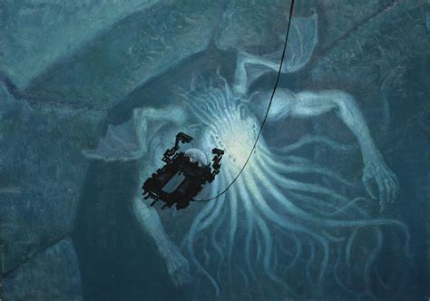 In Sunken R'lyeh Dead Cthulhu Lies Dreaming Painting by Armand Cabrera