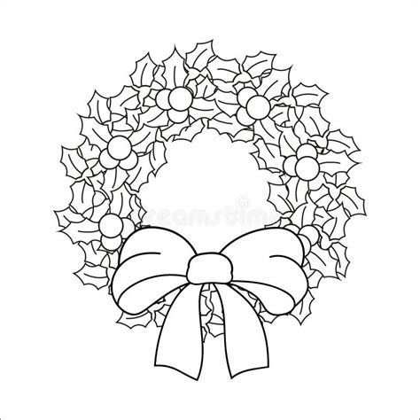 Christmas Wreath Clip Art Black And White - Liqurus