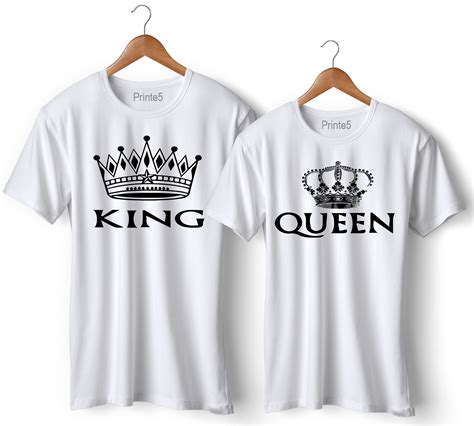 King Queen Printed Couple T-Shirt