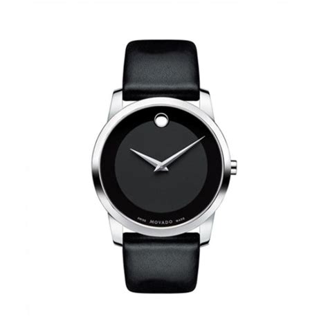 Movado Museum Black Leather Strap Black Dial Quartz Watch for Gents - – Dreams Pakistan