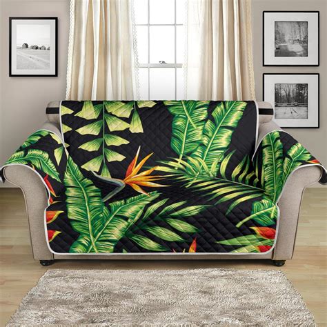 Hawaiian Flower Tropical Palm Leaves Loveseat Couch Cover Protector - JTAMIGO.COM