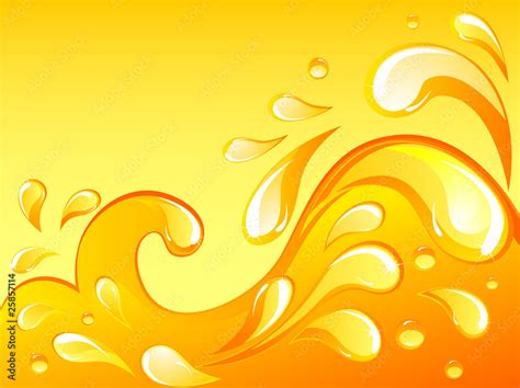 Orange juice splash background Stock Vector | Adobe Stock