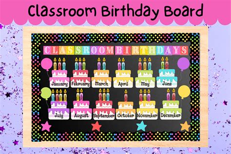 Classroom Birthday Board Daycare Preschool Rainbow Dot - Etsy