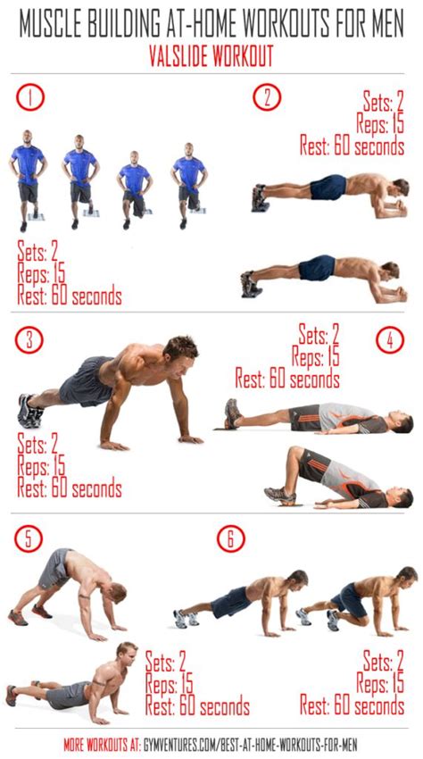 At Home Workouts for Men - 10 Muscle Building Workouts | Home workout ...